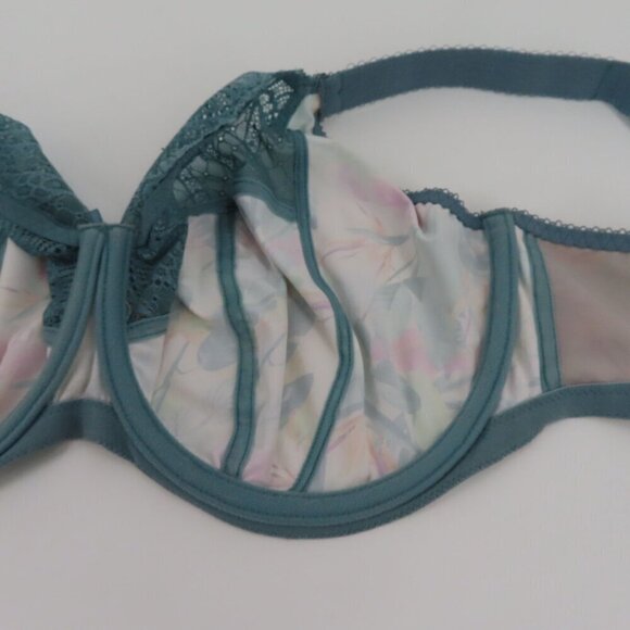 Elomi 36I Bra 4420 Mariella Underwire Banded Bra Tropical Blue Leaf Unlined - Picture 11 of 15